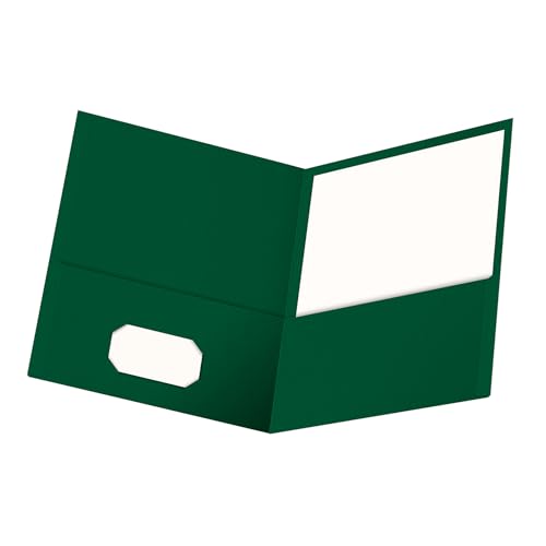 Oxford Two Pocket Folders, Textured Paper, Hunter Green, For School, Home, and Office, Letter Size, 25 Per Box (57556EE) - color: Hunter Green, size: 25 Count (Pack of 1)