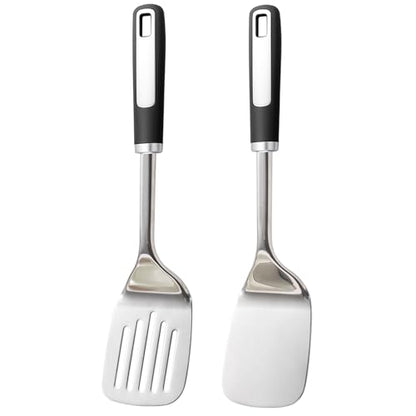 Stainless Steel Spatula Set,Metal Spatulas for Cooking 2-Piece - color: Stainless Steel Spatula