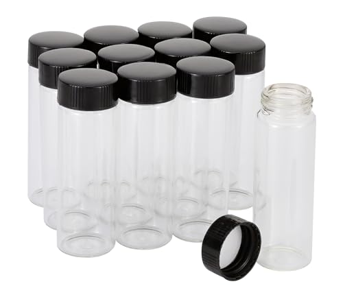 Kesell 30ml Clear Glass Vials, 12-Pack Sample Bottles with Screw Caps - size: 30 ml-12pcs