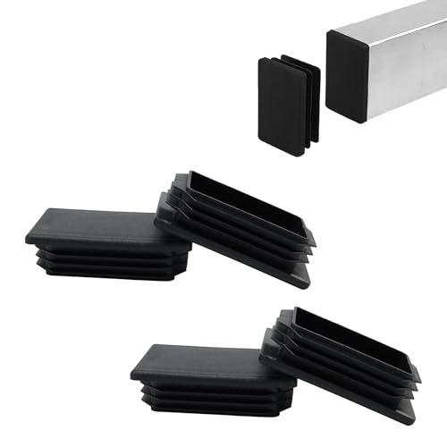 4 Pack 2" x 2-15/16" Black Rectangular Tube End Cap Plastic Plugs - color: Black, size: 2-15/16" x 2" - 4 pcs