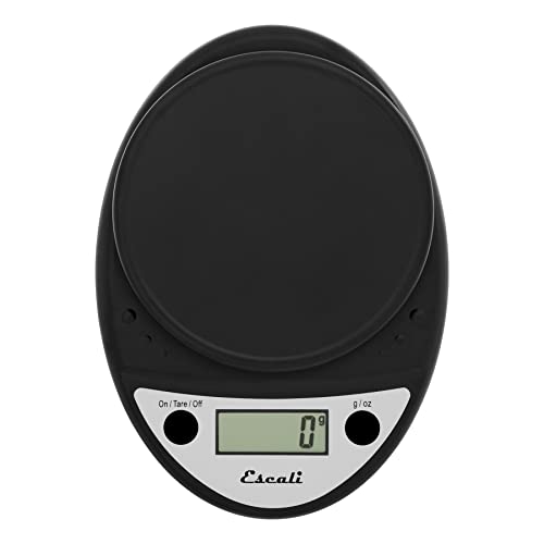 Escali Primo Digital Food Scale Multi-Functional Kitchen Scale and Baking Scale for Precise Weight Measuring and Portion Control, 8.5 x 6 x 1.5 inches, Black - color: Black