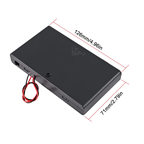 2Pcs 8 x AA Battery Holder Case Box 8 x 12V AA Battery Storage Box Battery Container Case with Cover ON/Off Switch and Wire