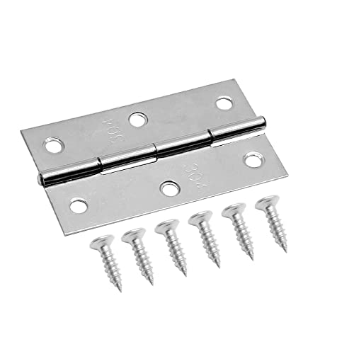 Piutouyar 6Pack 3 Inch Butt Hinge 304 Stainless Steel Mini Hinges - size: 3 Inch