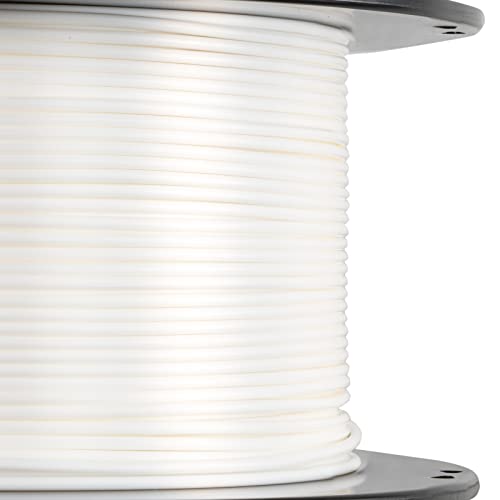 HATCHBOX Metallic Finish PLA 3D Printer Filament, Dimensional Accuracy +/- 0.03 mm, 1 kg Spool, 1.75 mm, White - color: White