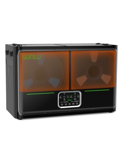 SUNLU 3D Printer Filament Dryer S4 Pro,Dual-Zone Temp Control,Black - color: S4 Pro Black