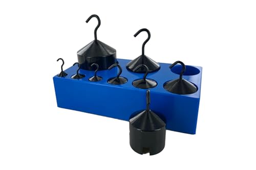 United Scientific™ Hooked Weight Set, Set of 9 Weights (10g to 1000g), Black Enamel Finish, 1 Set