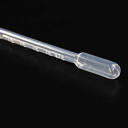 ULAB 100 Pcs Sterile Transfer Pipettes, Individual Peel-Pack, Vol. 7ml, 0.5ml Graduation Interval, 155mm Long, Low-Density Polyethylene Material, UTP1014 - style: Vol.7ml, 100pcs, Individual Peel-Pack