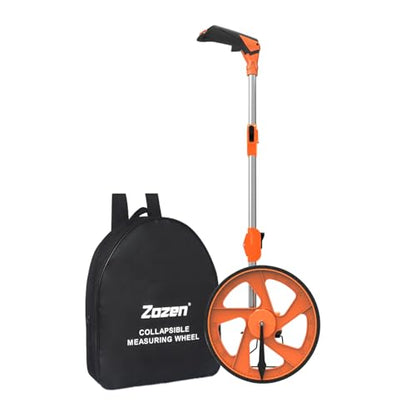 Zozen Measuring Wheel in Feet and Inches, Double Collapsible, 12.5" Orange - color: Orange