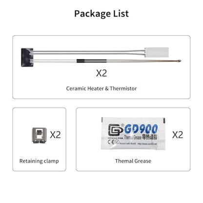 2 Pack Ceramic Heater and Thermistor for P1P 3D Printer Accessories
