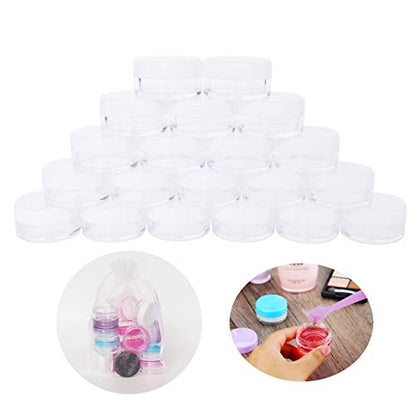 20pcs 3g Empty Plastic Cosmetic Sample Jars for Eye Shadow Nails - color: 20x 3ml White