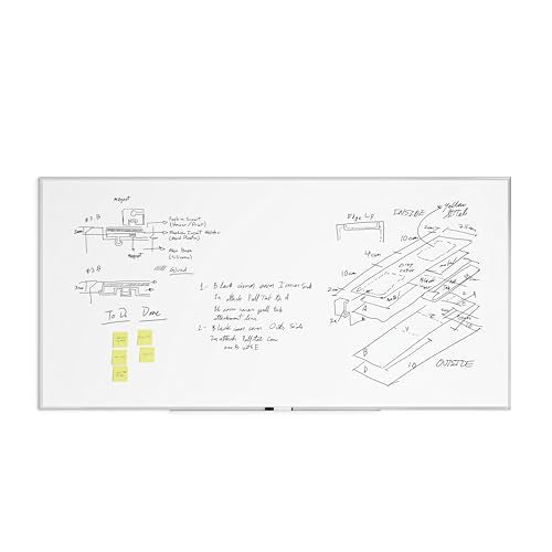 U Brands Dry Erase White Board, 96" x 48", Magnetic, Aluminum Frame - size: 96"W x 47"H