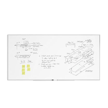 U Brands Dry Erase White Board, 96" x 48", Magnetic, Aluminum Frame - size: 96"W x 47"H