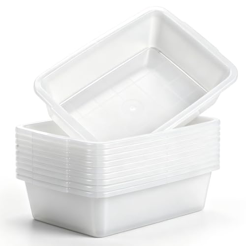 Kingdder 10 Pcs Plastic Lab Trays 9.45''x6.69''x2.56'' Polypropylene Tray - size: 9.5'' L X 6.7'' W X 2.7'' H