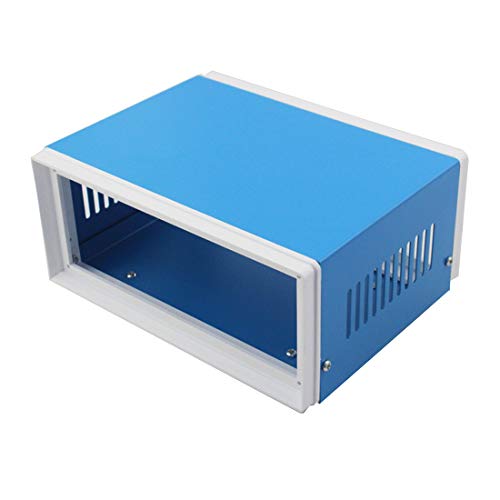 Zulkit Junction Box Blue Metal Project Box DIY Electric Enclosure Case Preventive Case Electrical Box 7.9 x 6.5 x 3.5 inch - size: 7.9" x 6.5" x 3.5"