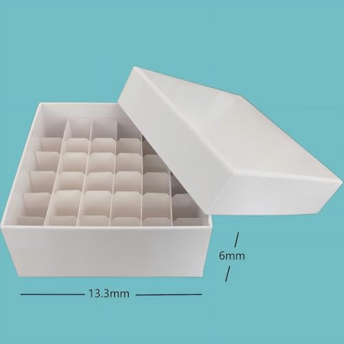 36-Well Storage Box for Lab Samples, Low Temperature Freezer Box for 5ml Tubes, Vials, Cryovials, Waterproof,White 4pcs (5ml-36) - size: 5ml-36