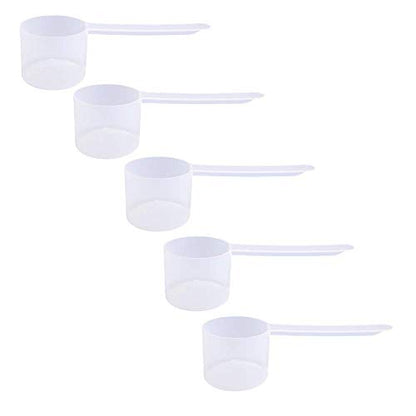 50cc Long Handle Measuring Scoop (10 tsp / 3.33 Tbsp / 50mL) - Heavy-Duty Plastic Spoon for Powders, Protein, Coffee, and Baking, 5-Pack - size: 50 cc | 10 tsp | 3.33 tablespoon | 50 mL