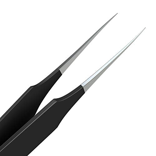 Ingrown Hair Tweezers | Pointed Tip | Black |Precision Stainless Steel | Extra Sharp and Perfectly Aligned for Ingrown Hair Treatment & Splinter Removal For Men and Women | By Tweezees - size: 1 Count (Pack of 1)