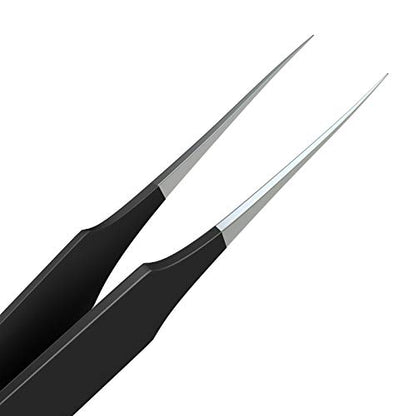 Ingrown Hair Tweezers | Pointed Tip | Black |Precision Stainless Steel | Extra Sharp and Perfectly Aligned for Ingrown Hair Treatment & Splinter Removal For Men and Women | By Tweezees - size: 1 Count (Pack of 1)