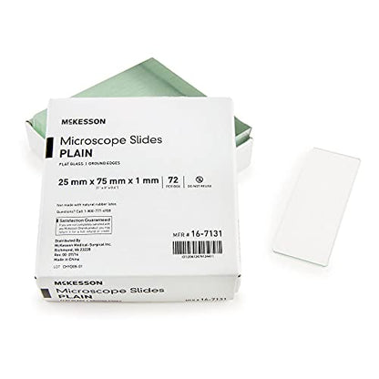 McKesson Microscope Slides, Ground Edges, 25 x 7 x 1 mm, 1440 ct