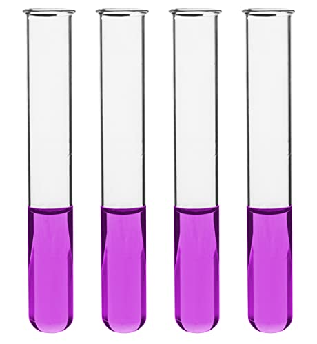 EISCO 24PK Test Tubes, 25ml - Borosilicate 3.3 Glass - 1.2mm Thick Walls, Beaded Rim - Superior Heat & Chemical Durability - 5.9" Tall, 0.7" Diameter - style: Blank Tube