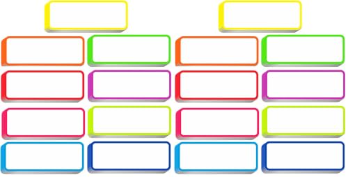 54pcs Magnetic Dry Erase Labels Colorful Name Tags Flexible Reusable Magnetic Label Stickers for White Board Refrigerator Locker Size 3.2"x1.2" by Mositear (Pack of 2) - size: 108PCS Colorful
