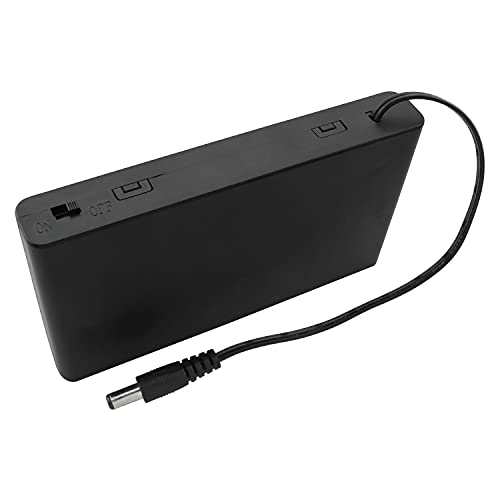 1PC Male Connector 8-Cell Battery Box Socket Connector, 8x1.5V 12V DC Battery Holder Case Box Male Connector with Wired ON/Off Switch