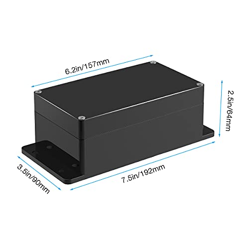 Plastic Project Box ABS IP65 Electronic Enclosure Waterproof Junction Box with Fixed Ear 6.2" x 3.55" x 2.3" - size: 6.2"x3.54"x2.3"