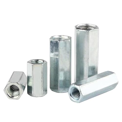 M10-1.5 x 32mm Long Rod Metric Hex Coupling Galvanized Carbon Steel Hex Threaded Rod Coupler for Furniture, Electronic, Industrial 10 Pcs - size: M10-1.5x32mm（10 Pcs）