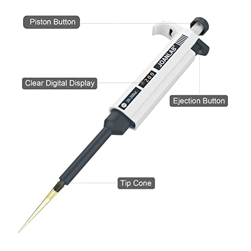 JOANLAB Micropipette 20-200ul Manual Adjustable Single Channel Pipettes High Accurate Lab Pipettors with 600pcs Pipette Tips - color: 20-200ul