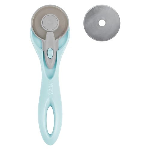 Westcott 60MM Rotary Cutter for Fabric, Titanium Bonded Handheld Fabric Trimmer, Right and Left Handed, Easy and Safe Blade Change, Arts and Crafts, Sewing and Quilting Tools - size: 60MM Rotary Cutter