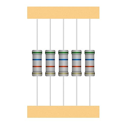 25 Values 2W Carbon Film Resistor Kit from 1 Ohm to 1M Ohm 2 Watt 5% Resistors Assortment - size: 2W