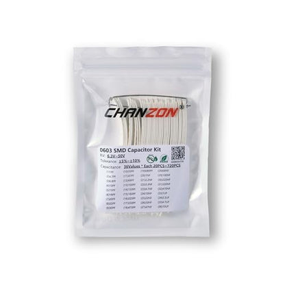 Chanzon 0603 SMD Capacitor Kit 720pcs 1pF-10uF 6.3V-50V