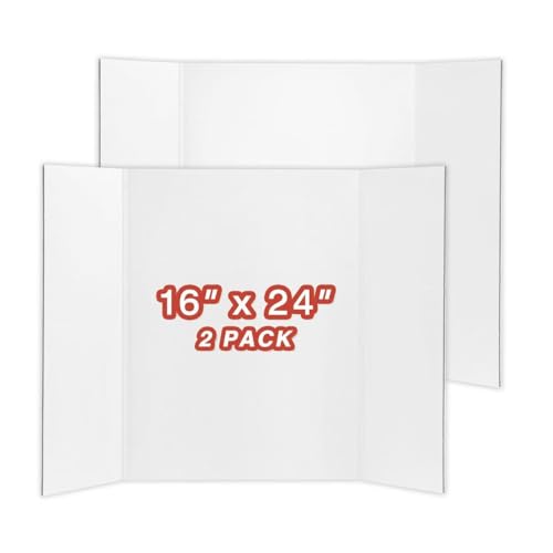 Chell 16x24 Small Size Corrugated Trifold Poster Boards, White, 2 Pack - size: Small, 16x24 in