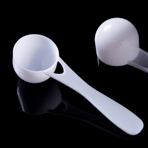 Small Scoop Measuring Spoon,Set of 10,Short Handle Spoons for Spices Jar Powder Bags Dry Goods,Home and Lab Supplies (10, 5g), White