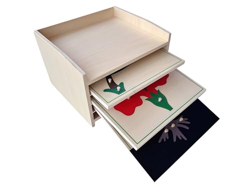 Premium Montessori Botany Puzzle Cabinet with 3 Puzzles | Tree, Flower, Leaf Kids | Science & Nature Learning Toys | MDF & Plywood Material for Classroom Homeschool Toddlers 3+