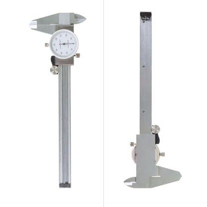 0-6 inch Dial Caliper Measuring Tool Imperial Stainless Steel 4-Way Dial Caliper 0.001" Shockproof with Plastic Case