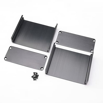 Aluminum Junction Box 70x88x38mm Black with Screwdriver for DIY - size: 2.75x3.46x1.5 inch(LHW)