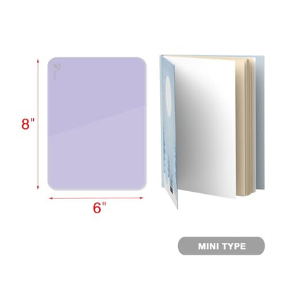 Purple Mini Desktop Pure Glass Whiteboard, Small Glass Dry-Erase Whiteboard - color: Purple
