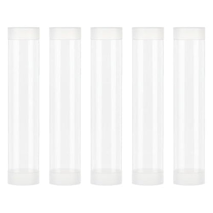 OLYCRAFT 5 Set Transparent Plastic Storage Tubes 1.6x8.1 Inch Test Bottle Organizers Boxes with Lid Plastic Transparent Hollow Tube Plastics Clear Hollow Tube for Beads Bath Salt Wedding Storage - size: 1.6x8.1 Inch