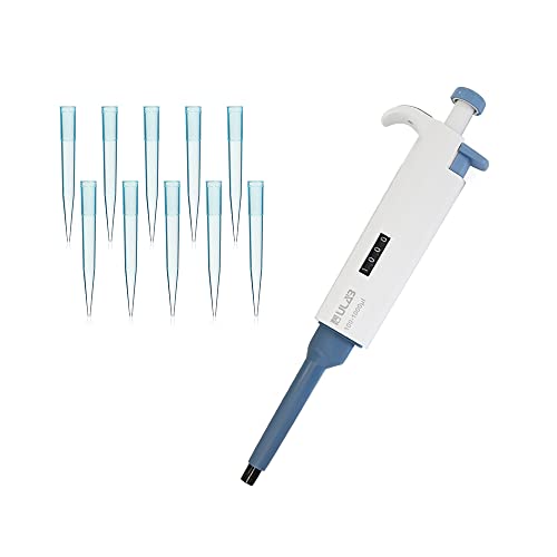 ULAB Single Channel Pipettor with Pipette Tips Offered, 1pc of Adjustable Volume Micro Pipette with Vol.Range.100-1000μl, 500pcs of Vol.1000μl Pipette Tips in Blue Color, ULH1021 - style: 100-1000μl & 500 Tips