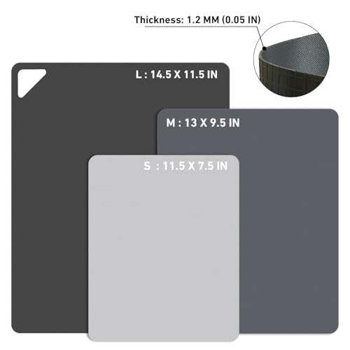 WK Flexible Plastic Cutting Boards for Kitchen, 6 Pieces Cutting Board Mats, Thin Cutting Board Sheets, Dishwasher Safe, BPA Free, Multi Sizes Set of 6 - color: Multi Grey - S&M&L - 6