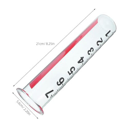 Rain Gauge Glass Replacement Tube, Clear Rain Measurement Device, 8" Water Conservation Tube for Outdoor Garden Yard Water Measurement
