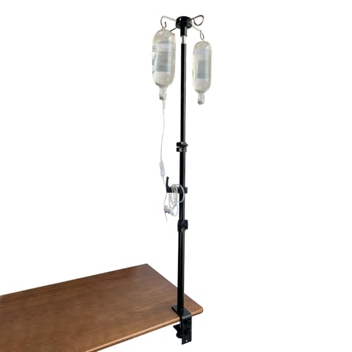 Portable IV Poles for Travel,IV Bag Pole Stand for Gravity Syringe,IV Pole,Feeding Tube Holder,Enteral Gastrostomy Telescopic Pole,NG Tube Supplies Accessories (43 Inchs with Hook) - size: 43 Inchs with Hook