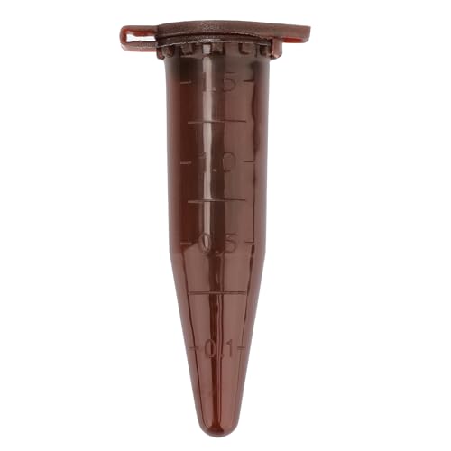 stonylab 1.5 ml Amber Microcentrifuge Tubes, 500pcs Plastic Graduated Polypropylene Microcentrifuge Vials with Flat-Top Snap Cap, Micro Test Tubes Conical Microtube Sample Vial for Laboratory