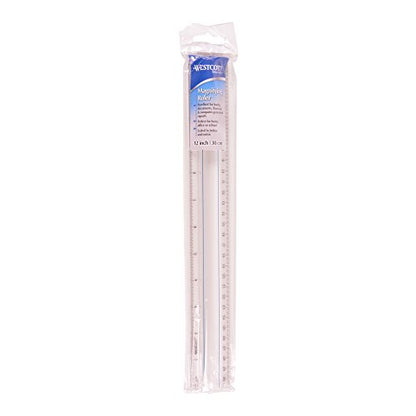 Westcott 15571 Clear Data Processing Magnifying Ruler, 12 Inch (Pack of 2) - size: 1 Count (Pack of 2)