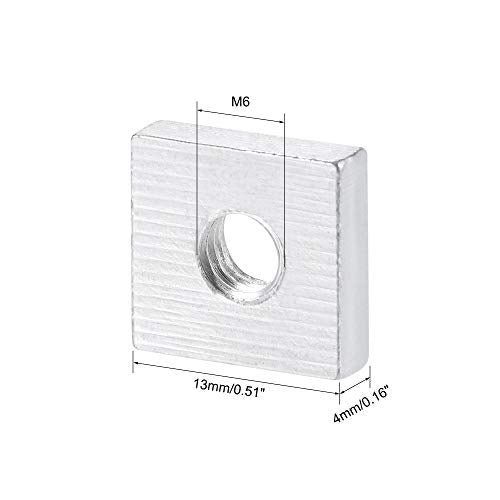 uxcell Square Nuts, M6x13mmx4mm Zinc-Plated Metric Coarse Thread Assortment Kit, 25 Pcs - size: M6x13mmx4mm
