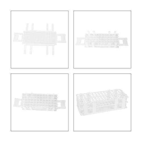 stonylab Test Tube Rack, 0.51 in 90-Place White Plastic Holder Stand Rack, 3-Tier Design and Detachable, for Laboratory Use - size: 13 mm