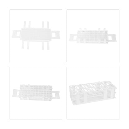 stonylab Test Tube Rack, 0.51 in 90-Place White Plastic Holder Stand Rack, 3-Tier Design and Detachable, for Laboratory Use - size: 13 mm