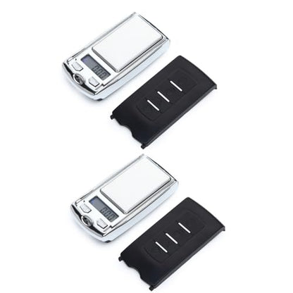 2 Pcs Set 0.01g-200g Mini Car Key LCD Digital Balance Weight Pocket Jewelry Diamond Food Scale for Precise Weighing