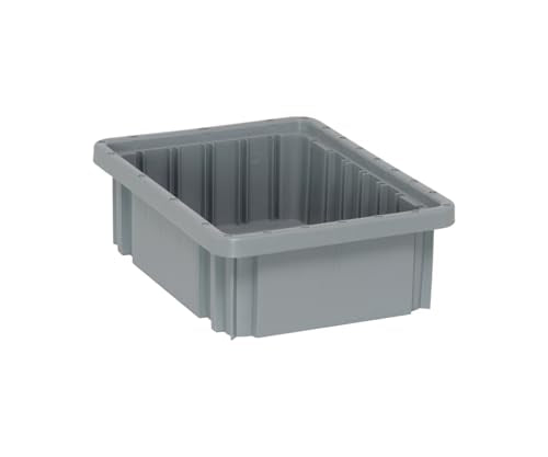 Quantum Storage DG91035 Dividable Grid Heavy Duty Part Organizer Bins - 10-7/8" x 8-1/4" x 3-1/2" - 20 Pack - color: Gray